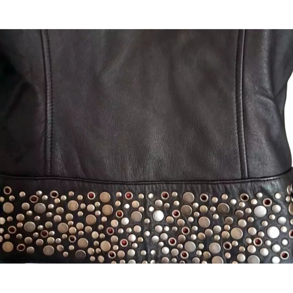 Harley-Davidson Women’s Roxy Bling Black Leather Jacket - Picture 9 of 15